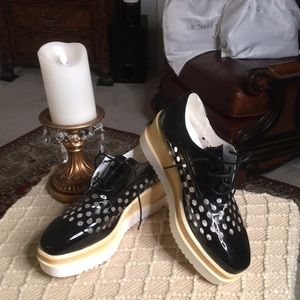 Wedge  patent leather plat form shoes